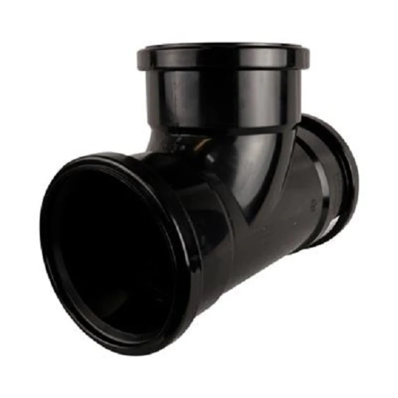Soil Push Fit 110mm Triple Socket 90 Tee Black Default Title